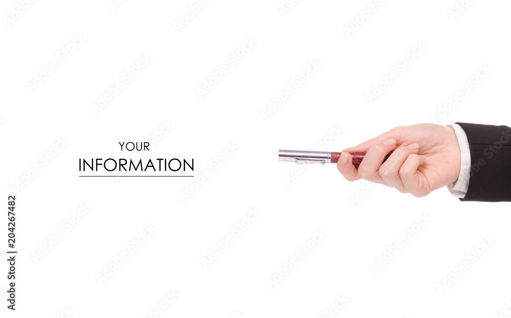 A pen in female hand signature business woman black jacket pattern A pen in female hand signature business woman black jacket pattern