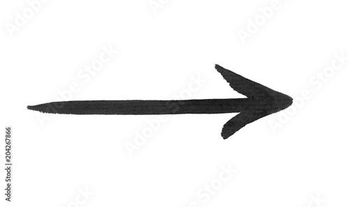 Black arrow isolated on white background photo