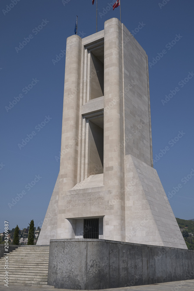 Como, Italy - April 22, 2018: Monument to the Fallen (Monumento ai Caduti)