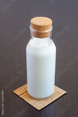 A bottle of fresh milk for breakfast.