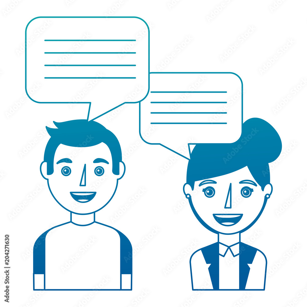 woman and man with dialog speech bubbles vector illustration neon design woman and man with dialog speech bubbles vector illustration neon design