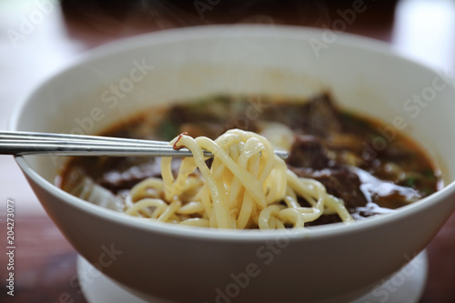 Beef Chinese noodle soup