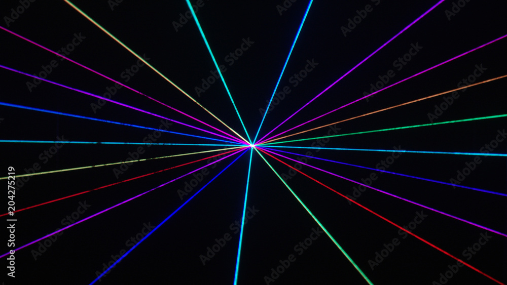 Thin rainbow laser beams on black background, alpha matte Stock Photo |  Adobe Stock
