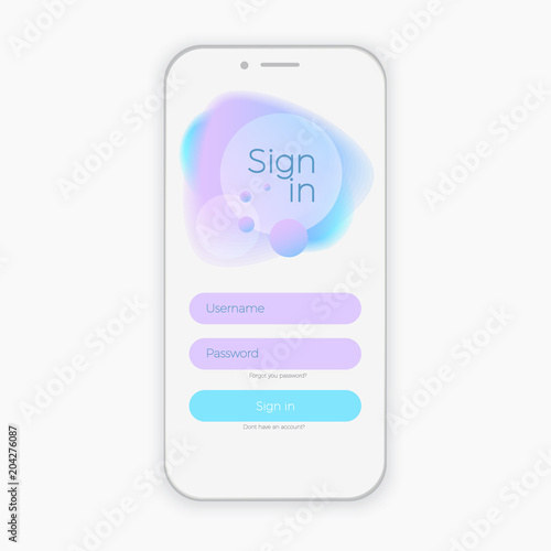 sign up screen clean mobile ui design concept application with registration form window trendy vector illustration
