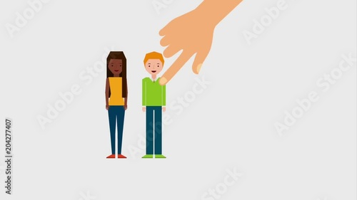 employer hand choosing from selected group of people animation hd