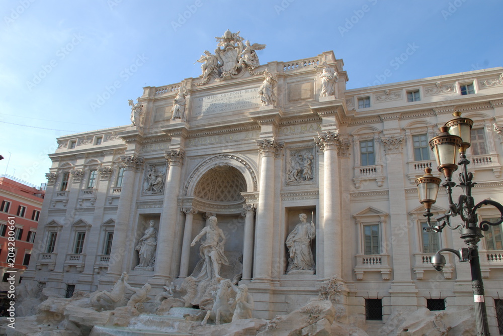 Trevi Fountain; landmark; historic site; structure; ancient roman architecture