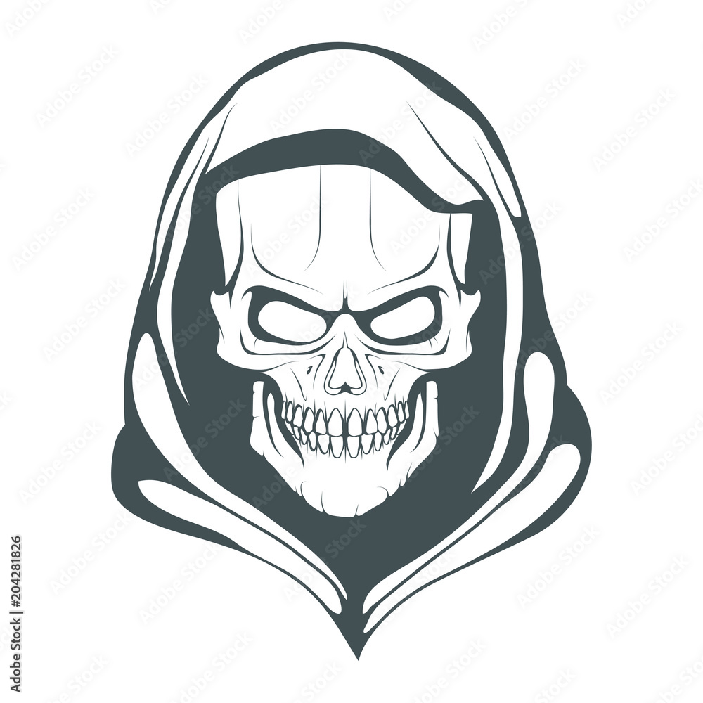 Skull illustration. Evil skull on white background. Vector graphics to design. Skull illustration. Evil skull on white background. Vector graphics to design.