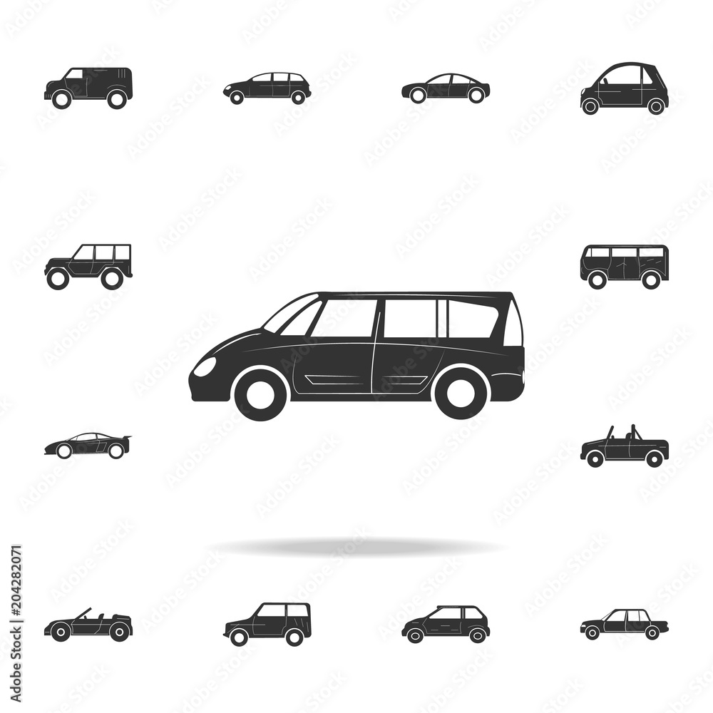 Minivan large car icon. Detailed set of cars icons. Premium graphic design. One of the collection icons for websites, web design, mobile app Minivan large car icon. Detailed set of cars icons. Premium graphic design. One of the collection icons for websites, web design, mobile app