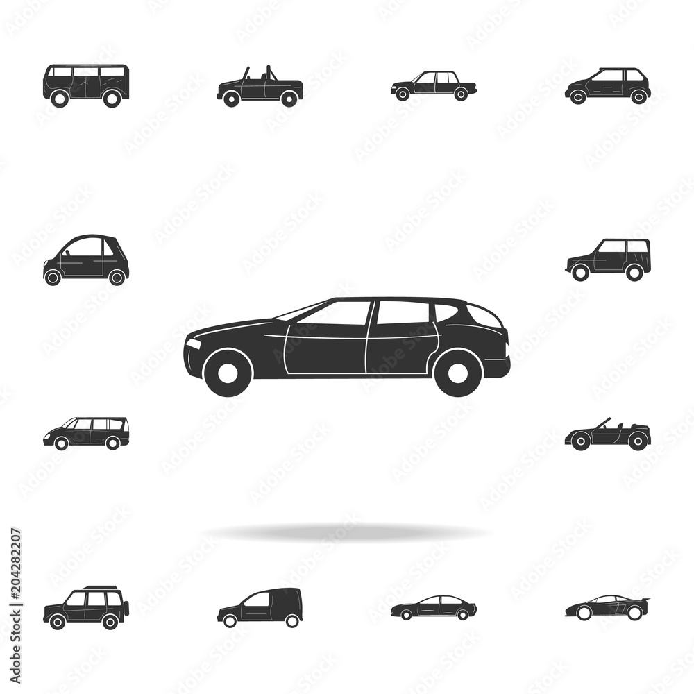 Racing speed car icon. Detailed set of cars icons. Premium graphic design. One of the collection icons for websites, web design, mobile app