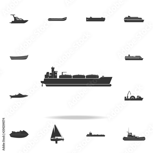 Oil tanker ship icon. Detailed set of water transport icons. Premium graphic design. One of the collection icons for websites, web design, mobile app