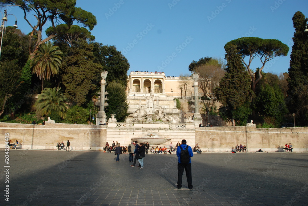 Obraz premium Piazza del Popolo; landmark; vacation; tourism; town square