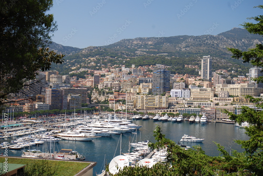  Port de Fontvieille; aerial photography; geographical feature; town; river