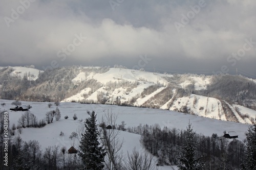 Winter landscape in the mountains