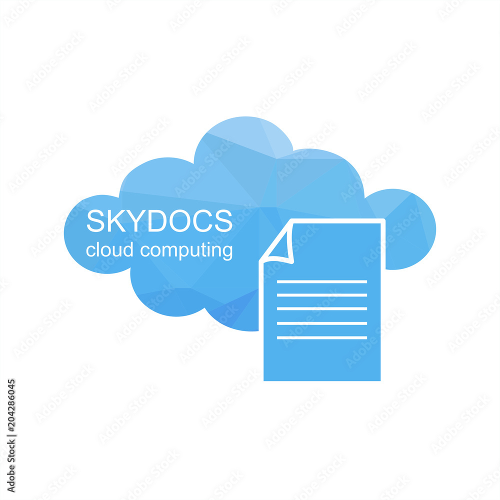 Polygonal Skydocs Cloud computing technology. Abstract Vector graphic background. Polygonal Skydocs Cloud computing technology. Abstract Vector graphic background.