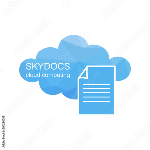 Wallpaper Mural Polygonal Skydocs Cloud computing technology. Abstract Vector graphic background. Torontodigital.ca