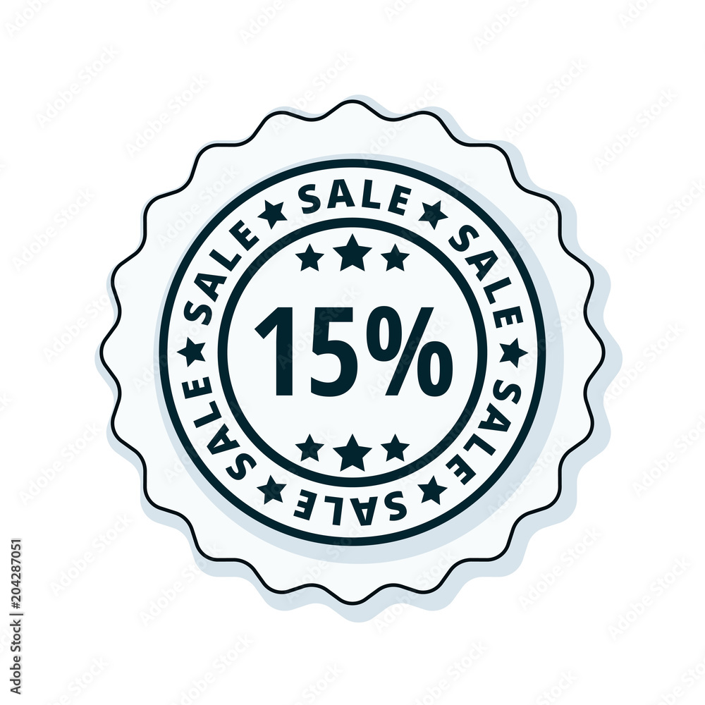 15% Sale label illustration