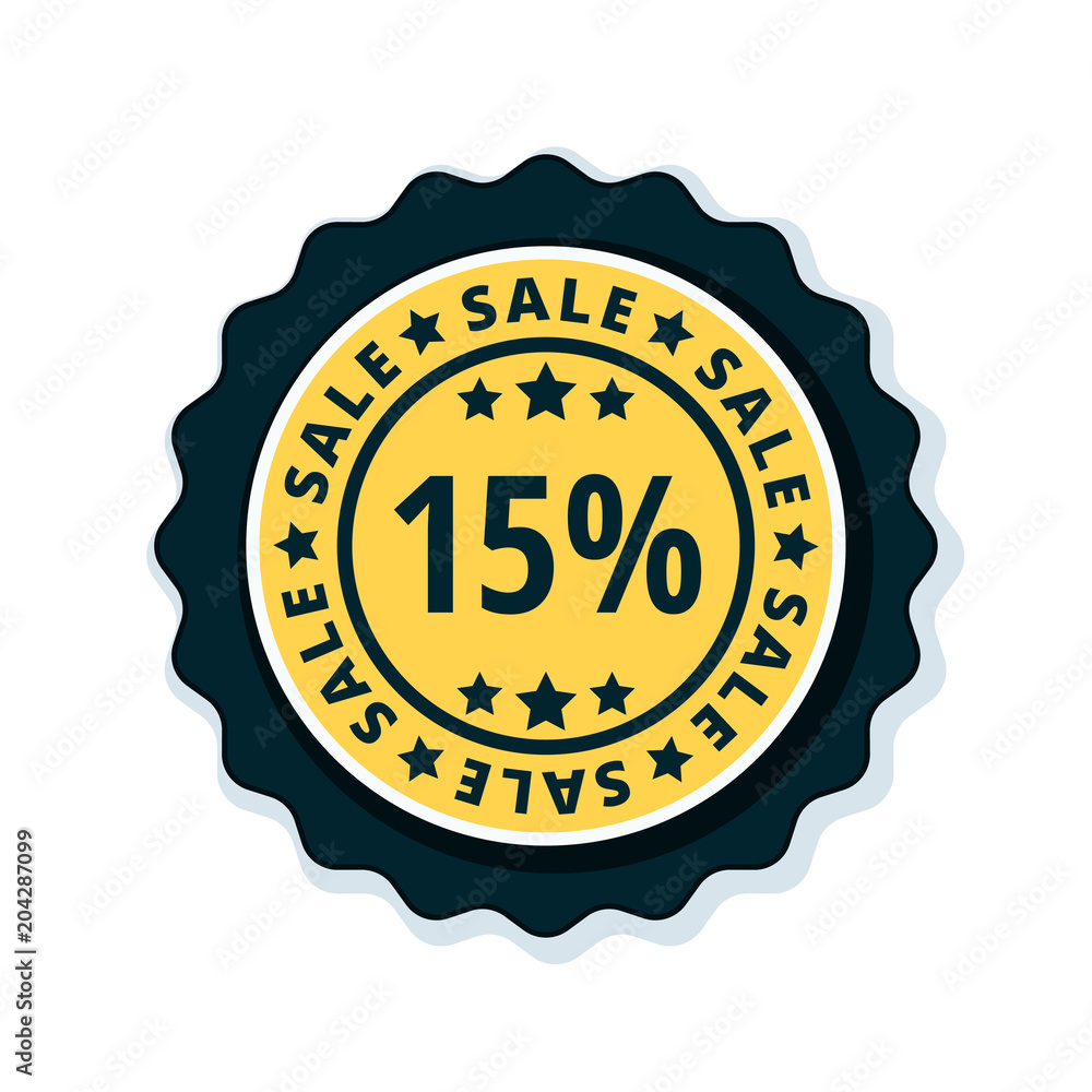 15% Sale label illustration 15% Sale label illustration