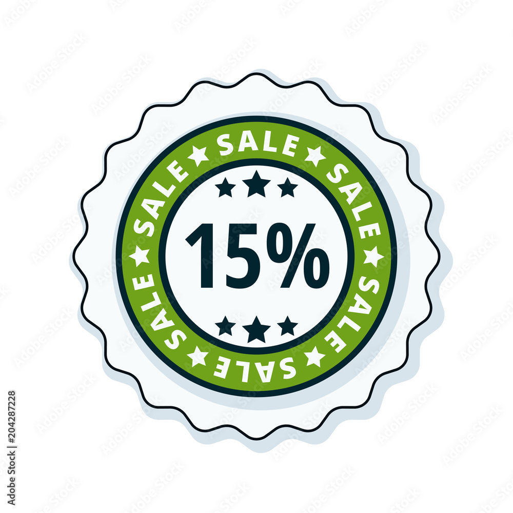 15% Sale label illustration 15% Sale label illustration