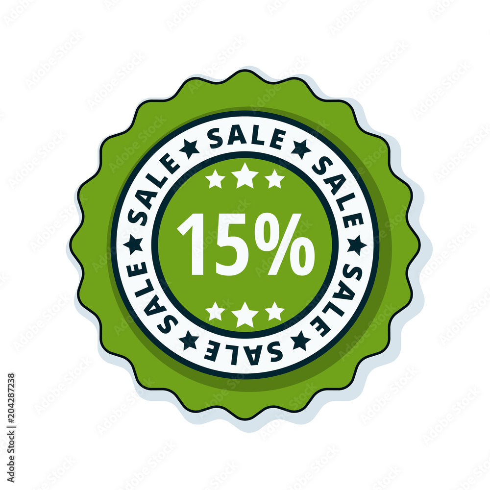 15% Sale label illustration 15% Sale label illustration