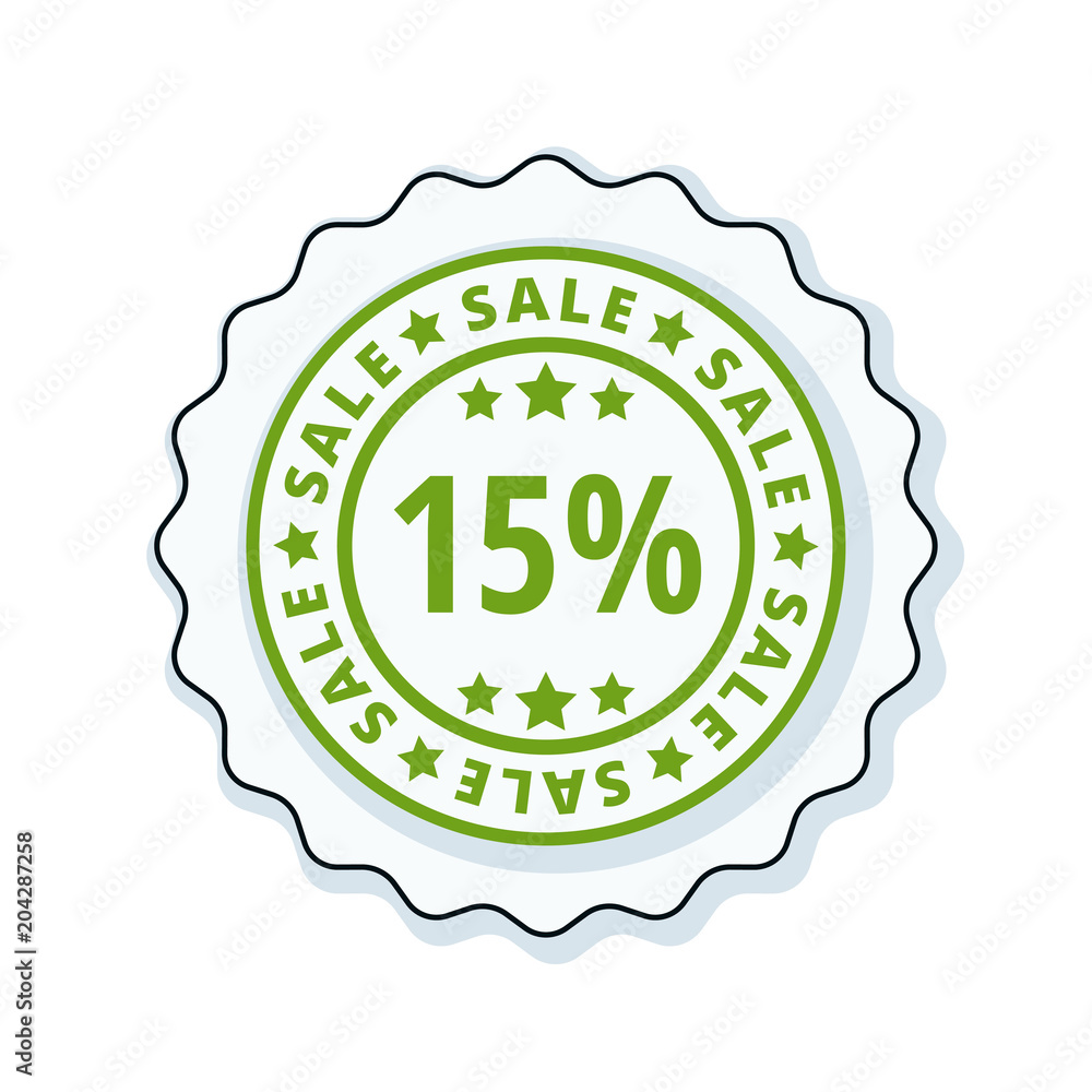 15% Sale label illustration 15% Sale label illustration