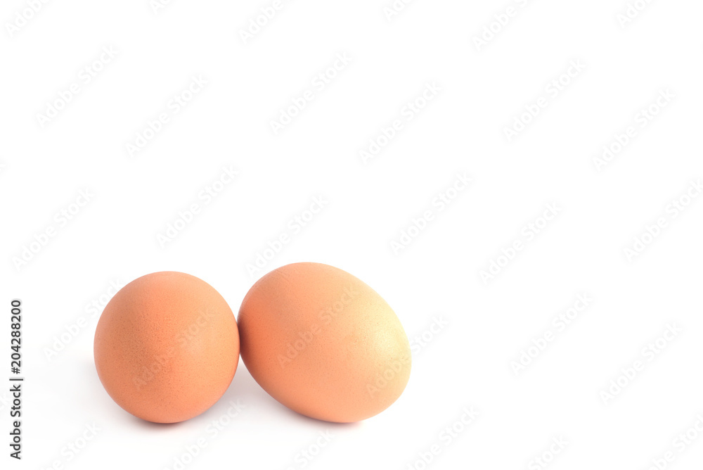 Chicken eggs isolated on white background. Chicken eggs isolated on white background.