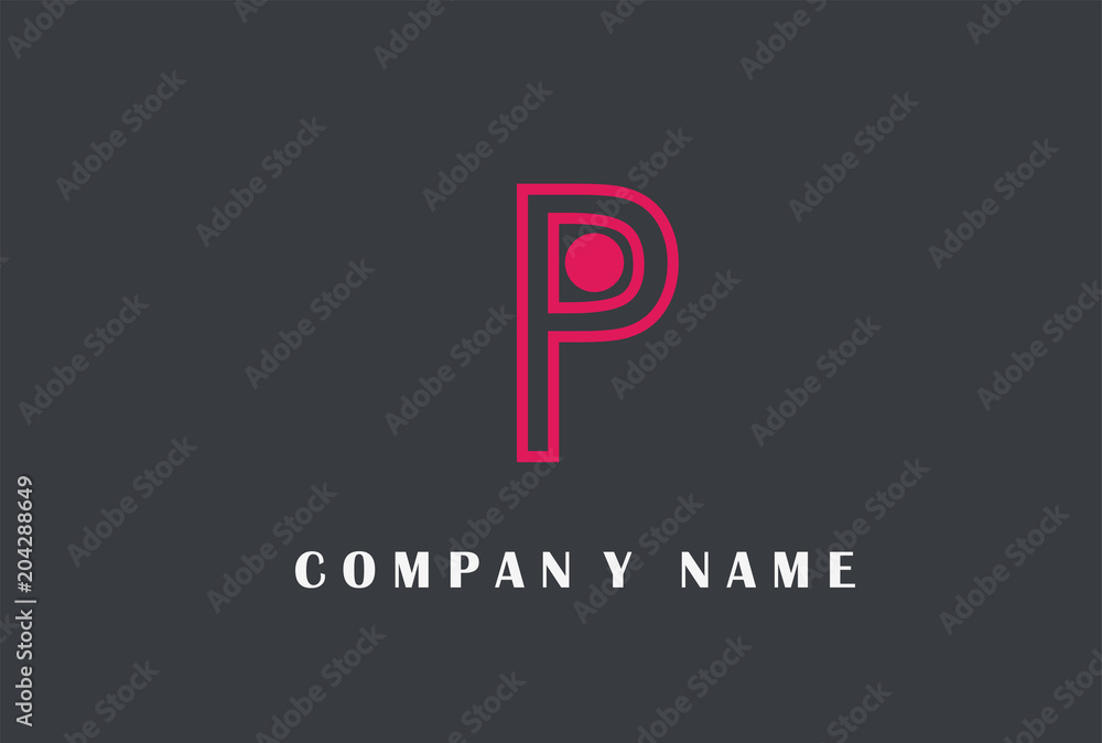  P Letter Logo Design. Line Typography Vector Illustration.