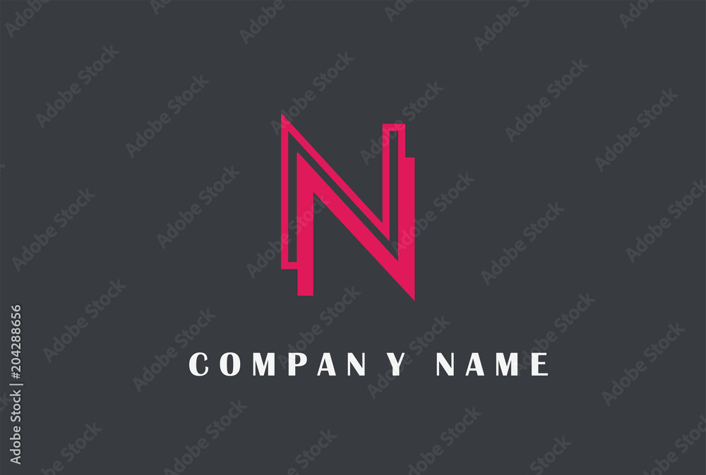 N  Letter Logo Design. Line Typography Vector Illustration.