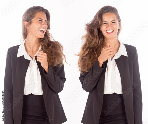 Happy twins with a beautiful smile