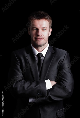 portrait in full length of confident businessman