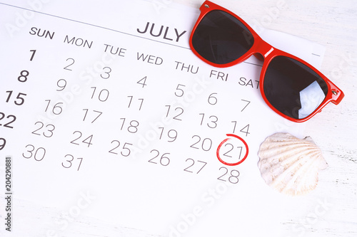 Summer Calendar Schedule.