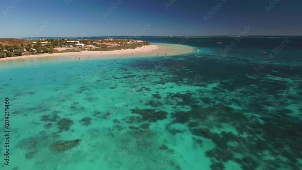 A beautiful drone shot of limestones in Monkey Mia. A beautiful drone shot of limestones in Monkey Mia.