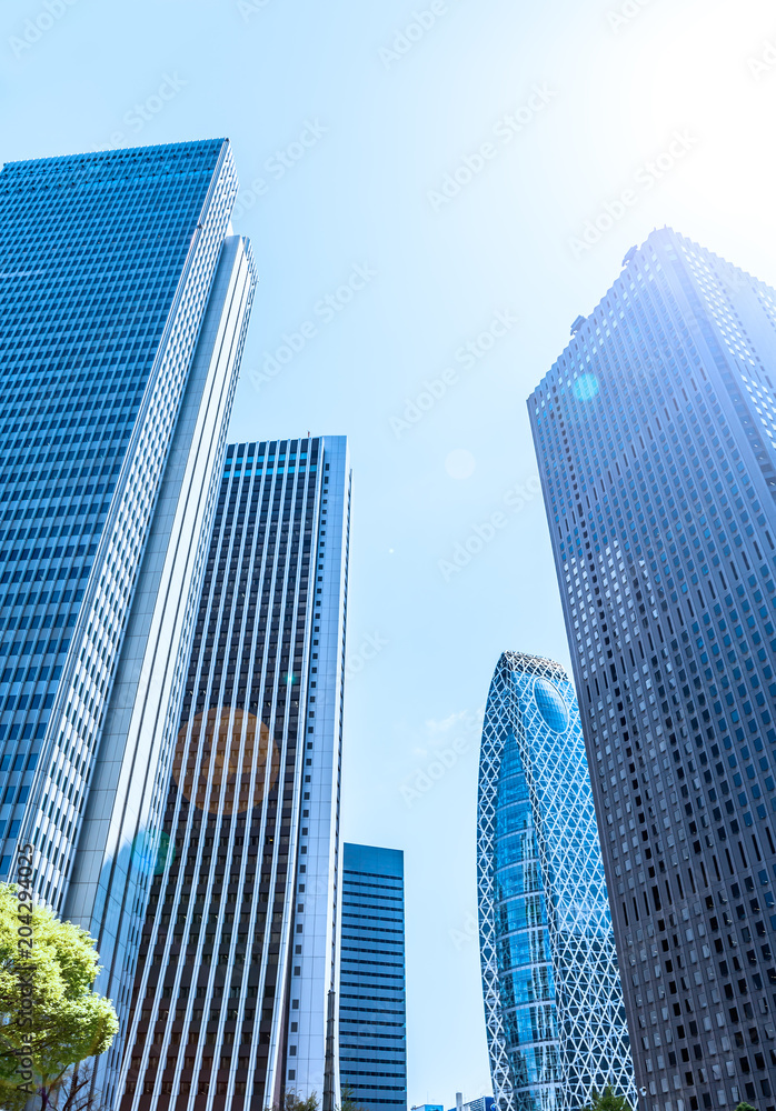 Obraz premium 快晴の新宿高層ビル群