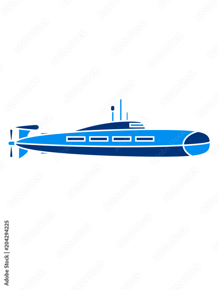 cool u-boot schwimmen tauchen unterwasser schiff boot matrose kapitän clipart cartoon comic meer