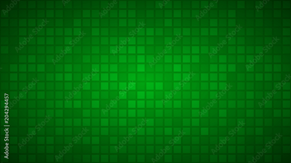 Abstract background of small squares or pixels in green colors.