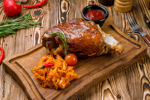 Schilderij op canvas Pork knuckle fried