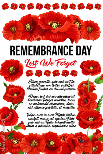 Banner with red poppies