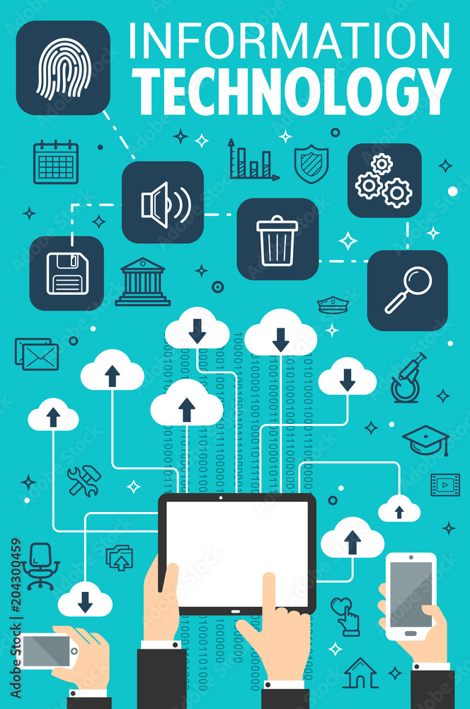 Information technology web internet vector poster Information technology web internet vector poster