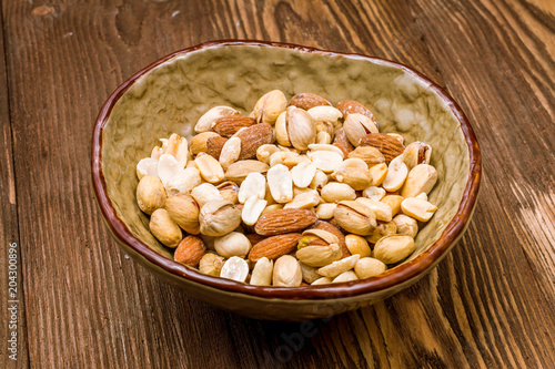 Assorted nuts in a plate