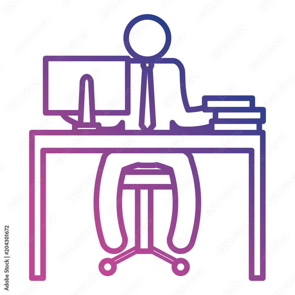 businessman figure in the desk silhouette avatar vector illustration design businessman figure in the desk silhouette avatar vector illustration design