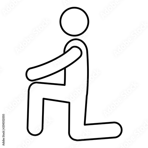 figure human knees silhouette avatar vector illustration design