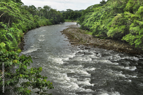 The Sarapiquí river flows through the Tirimbina Biological Reserve in Costa Rica.