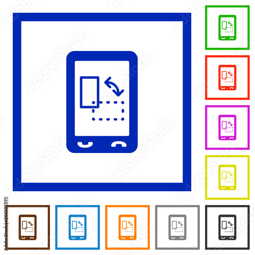 Change mobile display orientation flat framed icons