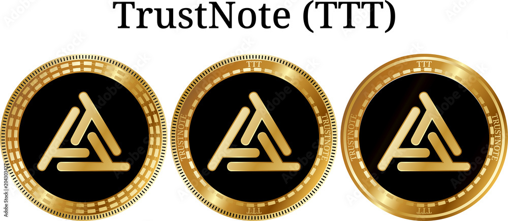 Set of physical golden coin TrustNote (TTT)