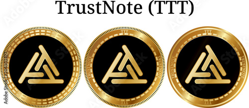 Set of physical golden coin TrustNote (TTT)