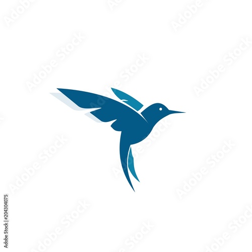 Hummingbird Nature Silhouette Flying Illustration Vector Logo, hummingbird Colibri bird logo Design Template abstract  vector illustration