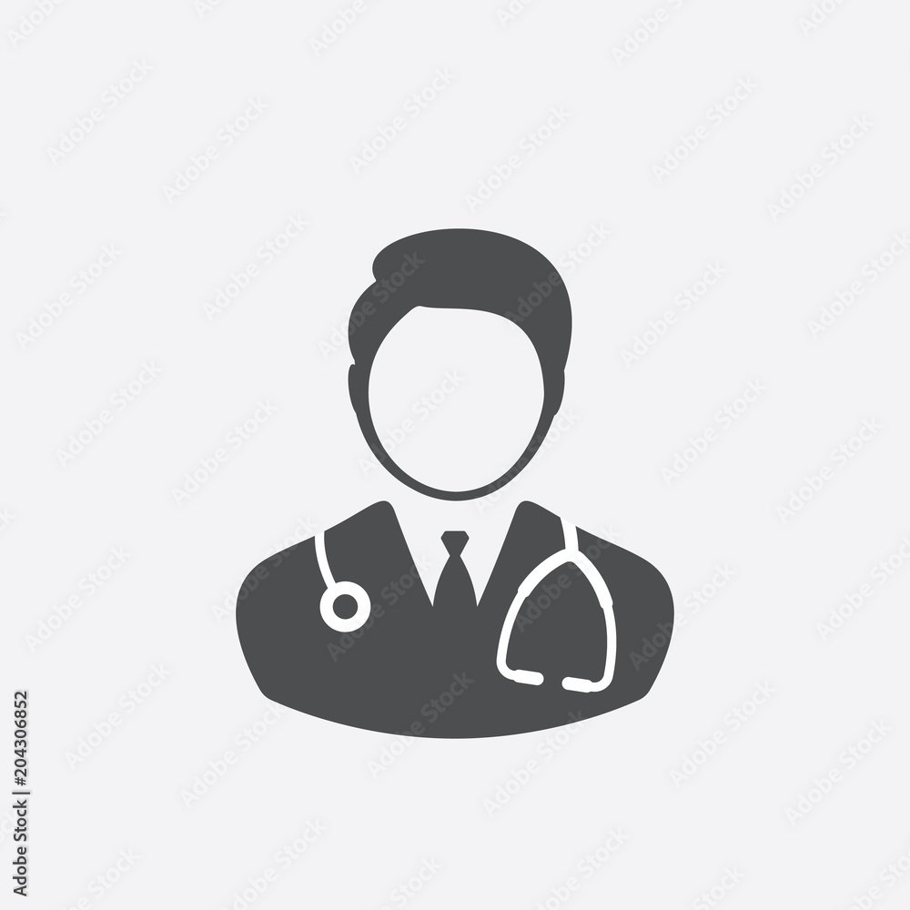 Medical Doctor Icon - Male Health Care Physician With Stethoscope Vector illustration Medical Doctor Icon - Male Health Care Physician With Stethoscope Vector illustration