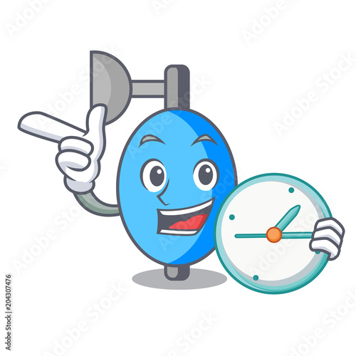 With clock ambu bag character cartoon