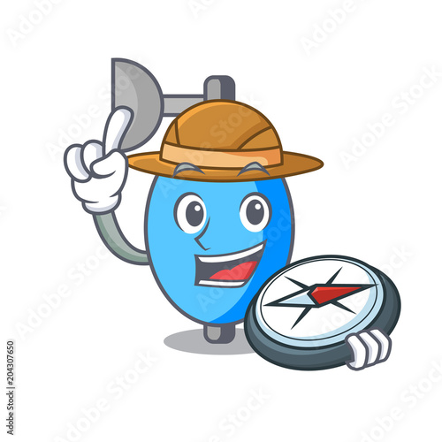 Explorer ambu bag mascot cartoon