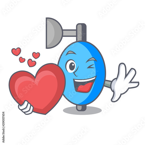 With heart ambu bag mascot cartoon
