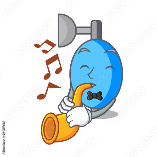 With trumpet ambu bag mascot cartoon